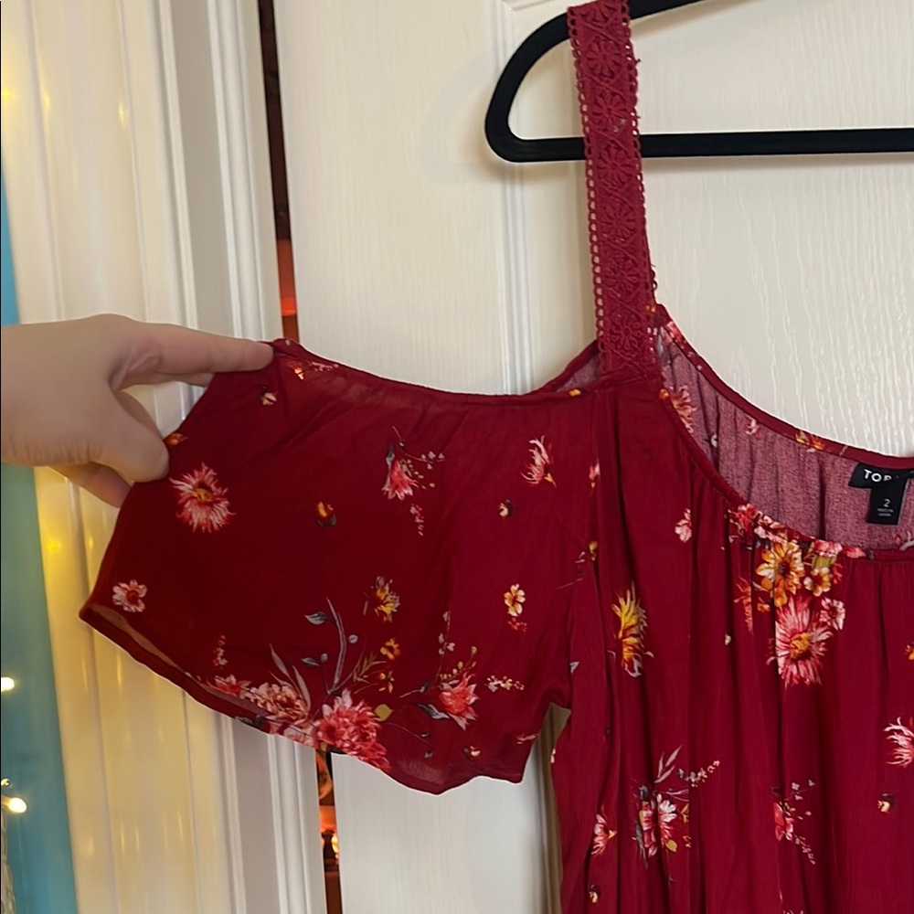 Torrid Red off Shoulder Ruffled Blouse - Picture 2 of 3